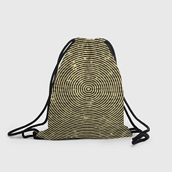Рюкзак-мешок Чёрно-бежевый круг гипнотический, цвет: 3D-принт