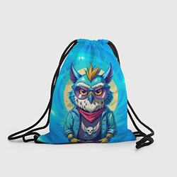 Рюкзак-мешок Сова в одежде на стиле, цвет: 3D-принт