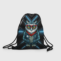 Рюкзак-мешок Сова в стильной одежде модница, цвет: 3D-принт