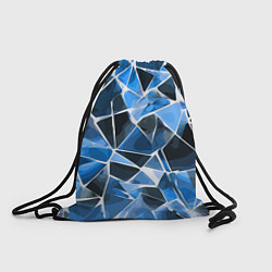 Мешок для обуви Чёрно-синяя абстракция и белые полосы