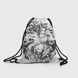 Рюкзак-мешок Клинок рассекающий демонов Незуко чб, цвет: 3D-принт