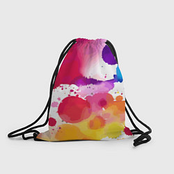 Рюкзак-мешок Яркие абстрактные акварельные кляксы - нейросеть, цвет: 3D-принт