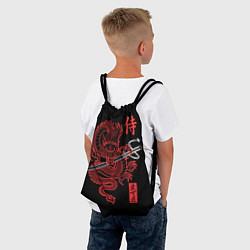 Рюкзак-мешок Дракон с катаной - кодекс самурая, цвет: 3D-принт — фото 2
