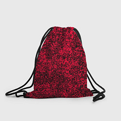 Рюкзак-мешок Ярко-розовый в чёрную текстурированную полоску, цвет: 3D-принт