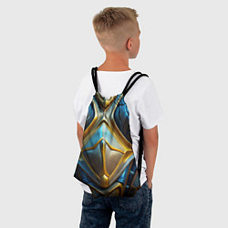 Рюкзак-мешок Объемная синяя текстурная кожа, цвет: 3D-принт — фото 2