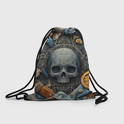 Рюкзак-мешок Композиция с черепом - нейросеть, цвет: 3D-принт
