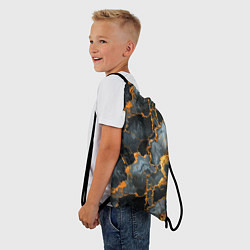 Рюкзак-мешок Черный мрамор с золотом, цвет: 3D-принт — фото 2