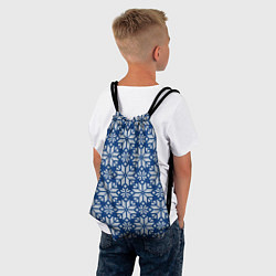 Рюкзак-мешок Синий вязаный орнамент, цвет: 3D-принт — фото 2
