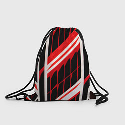 Рюкзак-мешок Red and white lines on a black background, цвет: 3D-принт