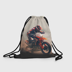 Рюкзак-мешок Мотоциклист - гонка, цвет: 3D-принт