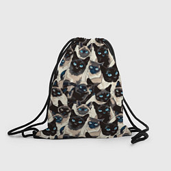Рюкзак-мешок Сиамские кошки, цвет: 3D-принт