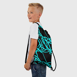 Рюкзак-мешок Ярко голубые линии, цвет: 3D-принт — фото 2