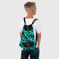 Рюкзак-мешок Ярко голубые линии, цвет: 3D-принт — фото 2