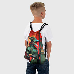 Рюкзак-мешок Винтажная девушка чумной доктор, цвет: 3D-принт — фото 2