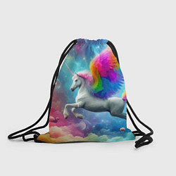 Рюкзак-мешок Космический крылатый единорог - нейросеть, цвет: 3D-принт