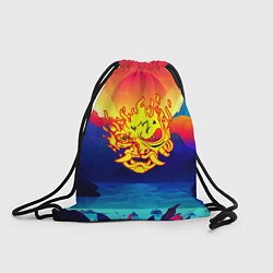 Рюкзак-мешок Samurai fire logo japan, цвет: 3D-принт