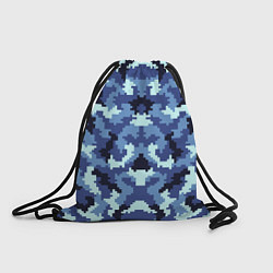 Рюкзак-мешок Камуфляжный синий стиль, цвет: 3D-принт