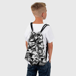 Рюкзак-мешок Камуфляж птицы чёрный, цвет: 3D-принт — фото 2