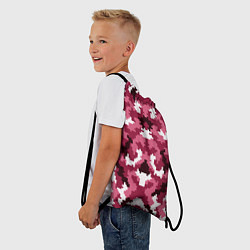 Рюкзак-мешок Розовые пиксели камуфляж, цвет: 3D-принт — фото 2
