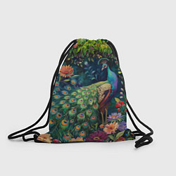 Рюкзак-мешок Павлин в саду, цвет: 3D-принт