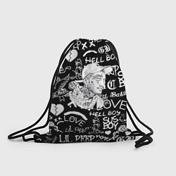 Рюкзак-мешок Lil Peep pattern автографы лого, цвет: 3D-принт