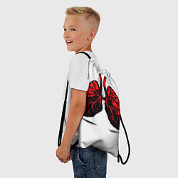Рюкзак-мешок Красные абстрактные легкие, цвет: 3D-принт — фото 2
