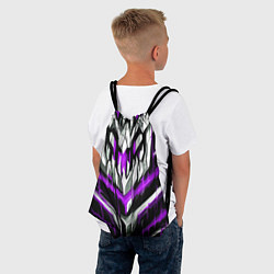 Рюкзак-мешок Фиолетово-белые ломаные клыки, цвет: 3D-принт — фото 2