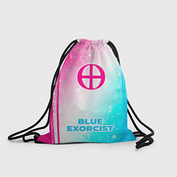 Рюкзак-мешок Blue Exorcist neon gradient style по-центру, цвет: 3D-принт