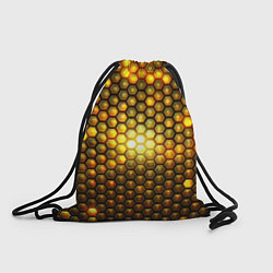 Рюкзак-мешок Металлические соты - роскошный блеск золота, цвет: 3D-принт