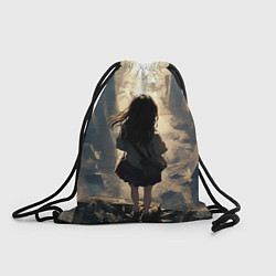 Рюкзак-мешок Девушка и город, цвет: 3D-принт