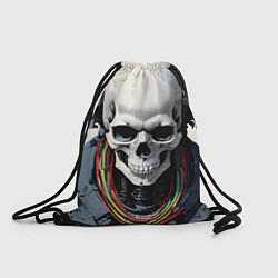 Рюкзак-мешок Cool cyber skull - ai art fantasy, цвет: 3D-принт