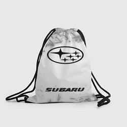 Рюкзак-мешок Subaru speed на светлом фоне со следами шин по-цен, цвет: 3D-принт