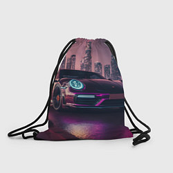 Рюкзак-мешок Porshe ночной город, цвет: 3D-принт