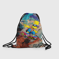 Рюкзак-мешок Bart Simpson on a skateboard - graffiti, цвет: 3D-принт