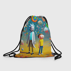Рюкзак-мешок Рик и Морти - сюрреалистическая фантазия, цвет: 3D-принт