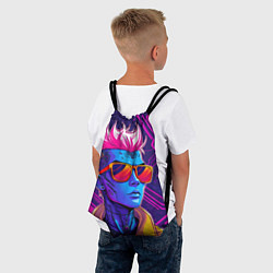 Рюкзак-мешок Неоновый панк, цвет: 3D-принт — фото 2