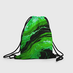Мешок для обуви Зелёные брызги на чёрном фоне