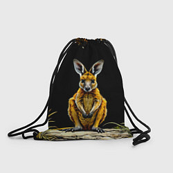 Рюкзак-мешок Кенгуру на черном, цвет: 3D-принт
