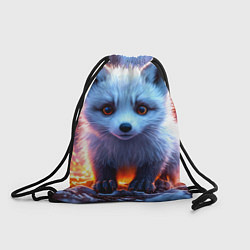 Рюкзак-мешок Песец в искрах, цвет: 3D-принт