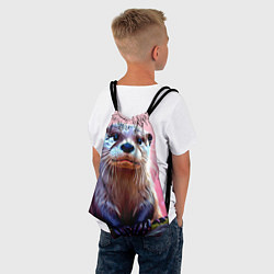 Рюкзак-мешок Выдра в розовом цвете, цвет: 3D-принт — фото 2