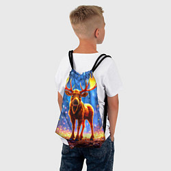 Рюкзак-мешок Лосенок в лесу, цвет: 3D-принт — фото 2