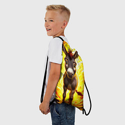 Рюкзак-мешок Ослик в огне, цвет: 3D-принт — фото 2