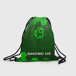 Рюкзак-мешок Among Us - green gradient по-центру, цвет: 3D-принт