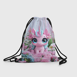 Рюкзак-мешок Милая маленькая единорожка, цвет: 3D-принт