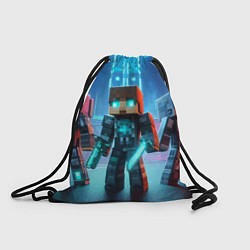 Рюкзак-мешок Minecraft - ai art neon glow, цвет: 3D-принт