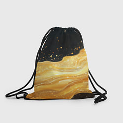 Рюкзак-мешок Золотистая материя на черном фоне, цвет: 3D-принт