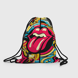 Мешок для обуви Rolling Stones logo - pop art pattern