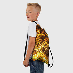 Рюкзак-мешок Текстура золотые нити, цвет: 3D-принт — фото 2