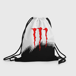 Рюкзак-мешок Monster energy чёрно белые краски, цвет: 3D-принт