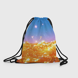 Рюкзак-мешок Золотые шарики на голубом фоне, цвет: 3D-принт
